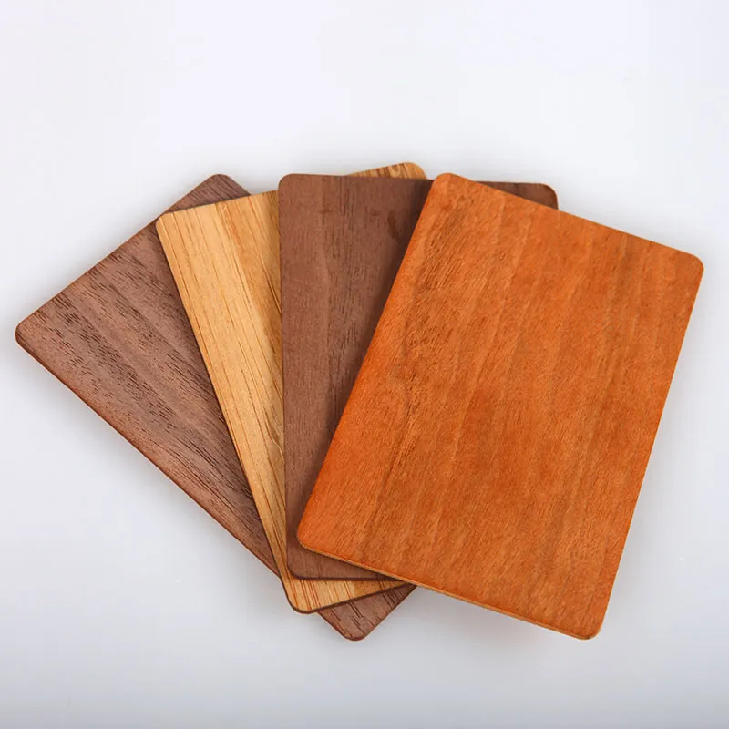 Wooden RFID hotel key card with contactless chip
